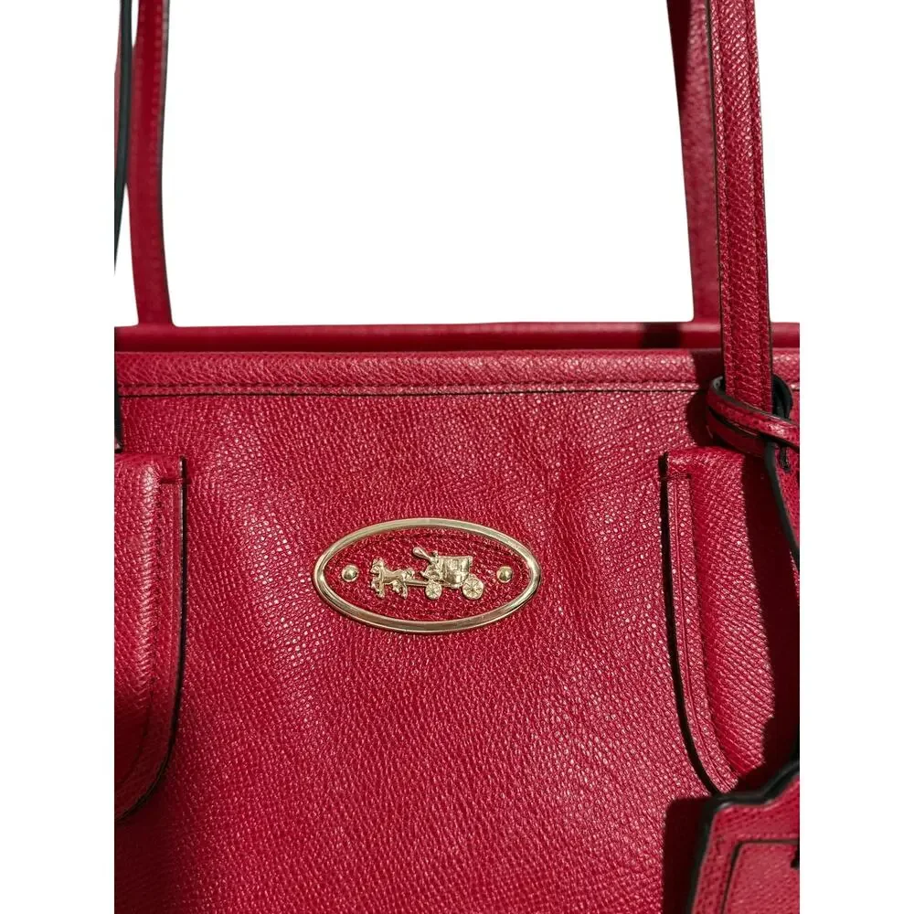 COACH Red Current Leather Taxi Tote Bag